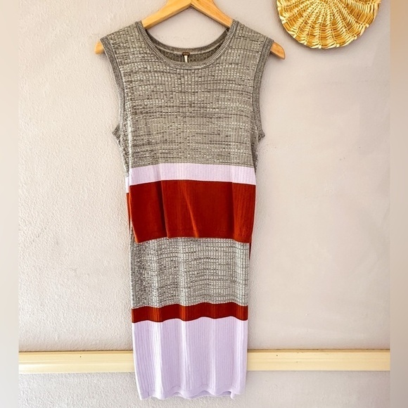 Free People Stop And Stare Color Block Knit Set Size‎ Small - Picture 2 of 6